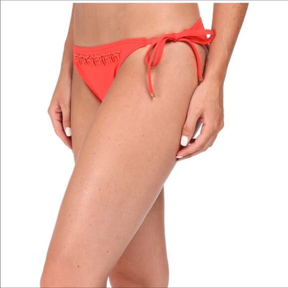 Michael Kors NWT Beaded Bikini Bottom Embellished Orange String Large - Picture 1 of 6